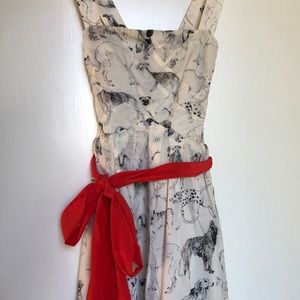 Anthropologie Dog print dress with bow